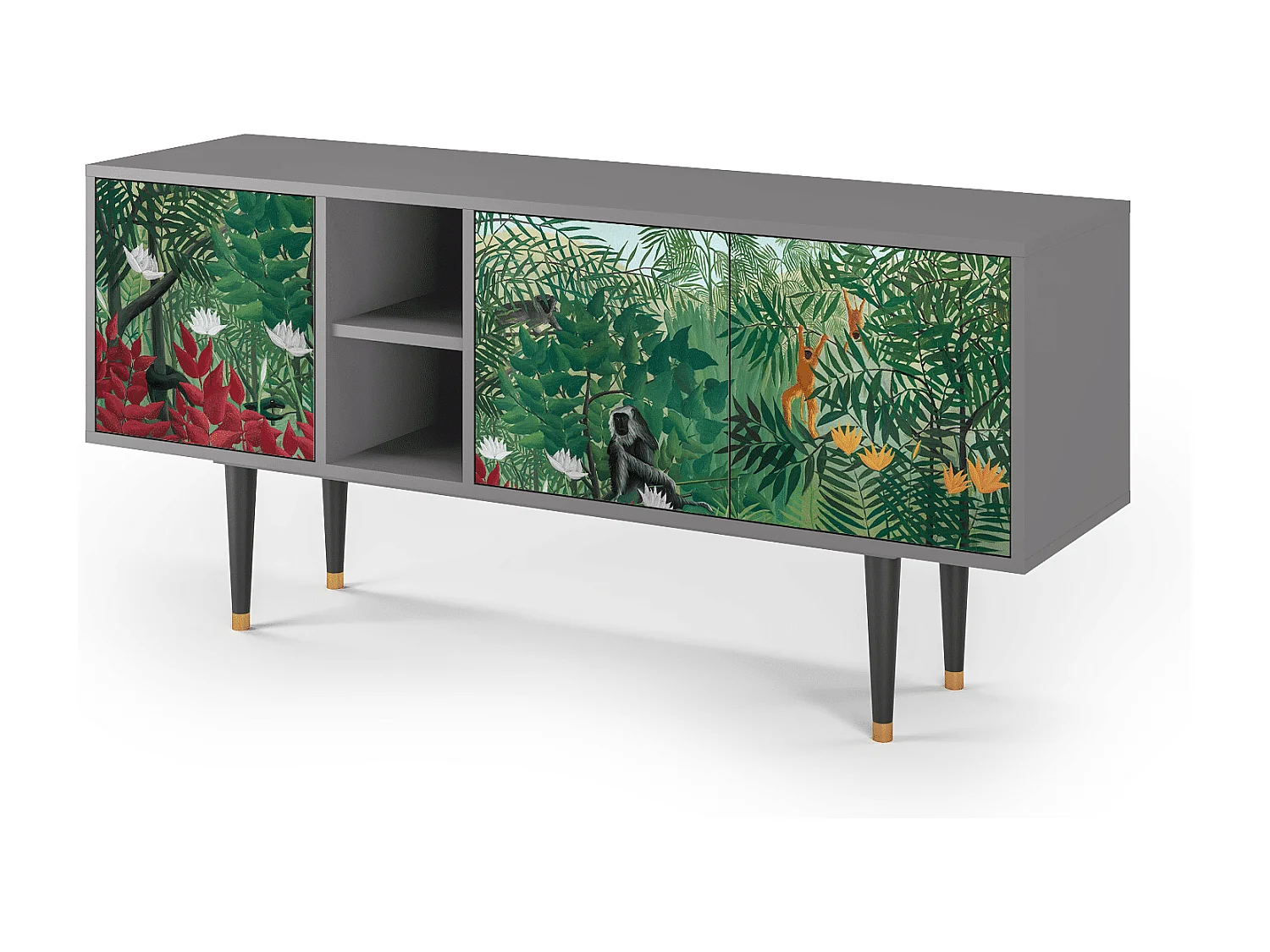 Meuble TV - 150х69х41 cm - T5 - Jungles in Paris, Gris