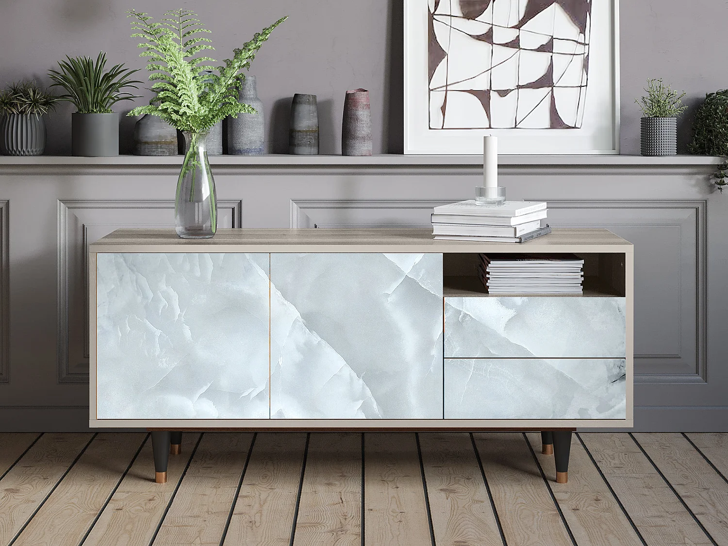 TV-meubel - 125х56х41 cm - T7 - The Onyx, Zand