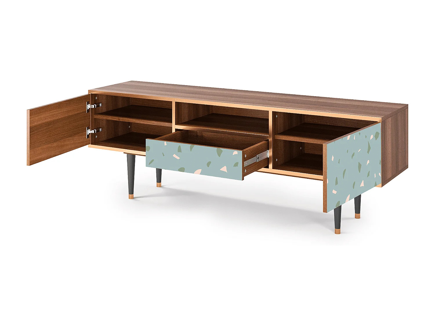 Meuble TV - 170х59х41 cm - T6 - Blue Drops, Noyer