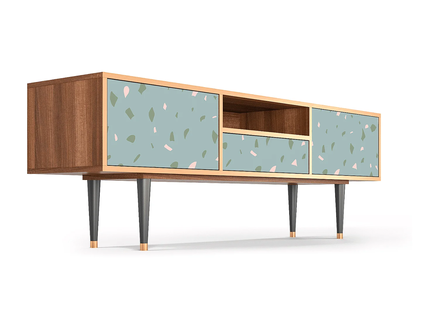 Meuble TV - 170х59х41 cm - T6 - Blue Drops, Noyer