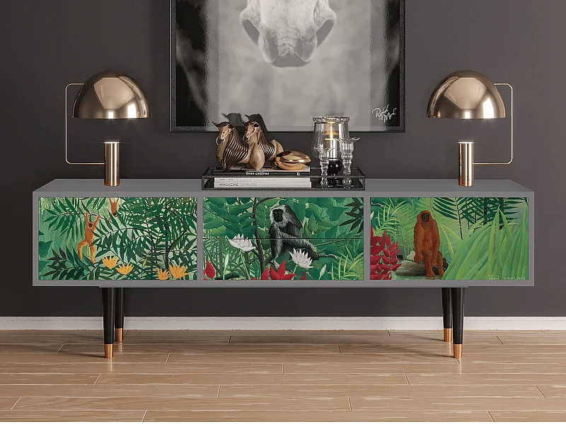 Mueble de TV - 170х59х48 cm - T4 - Jungles in Paris, Cinza