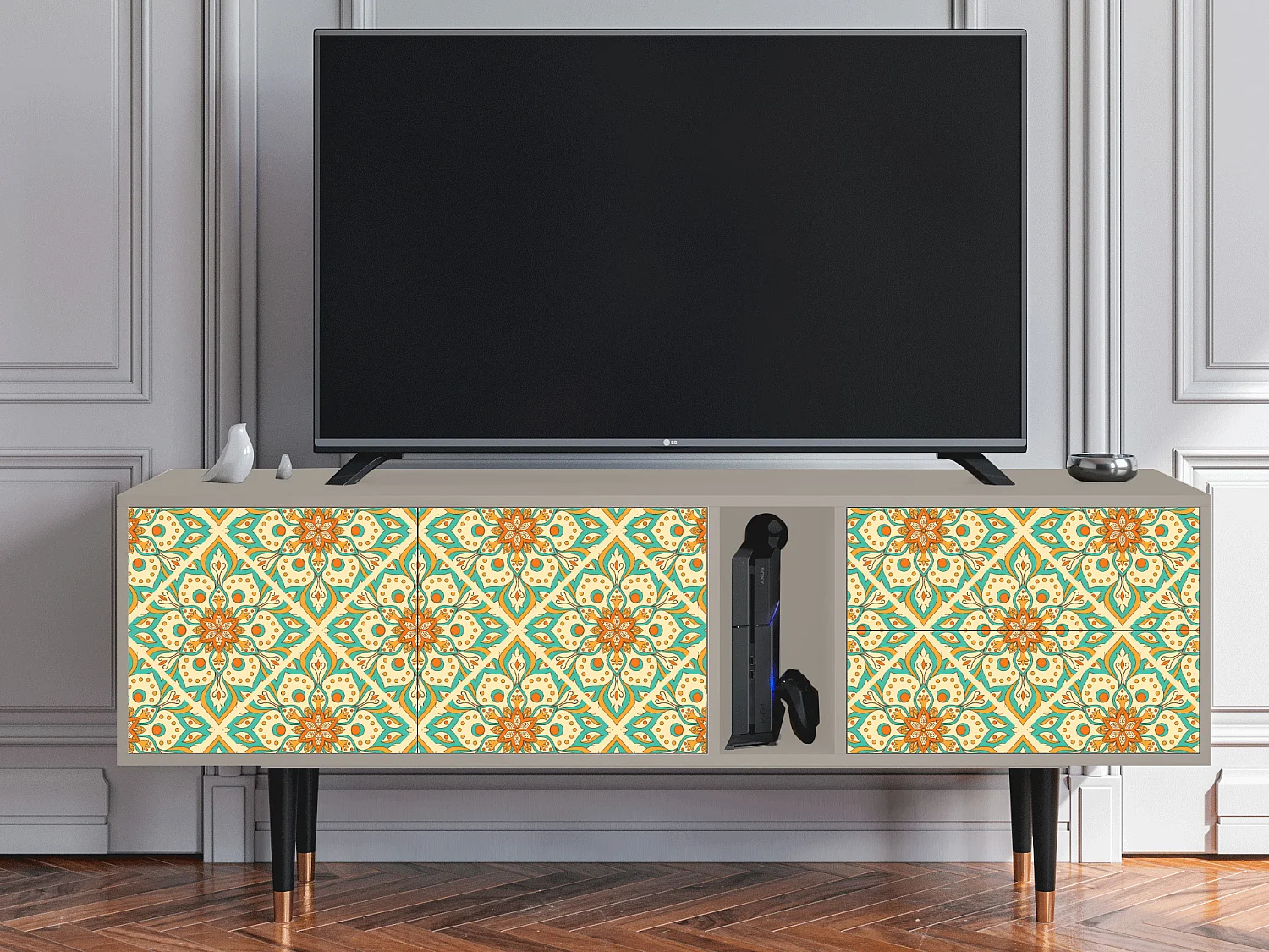 Mueble de TV - 170х69х48 cm - T1 - Hindu Daisy, Arena