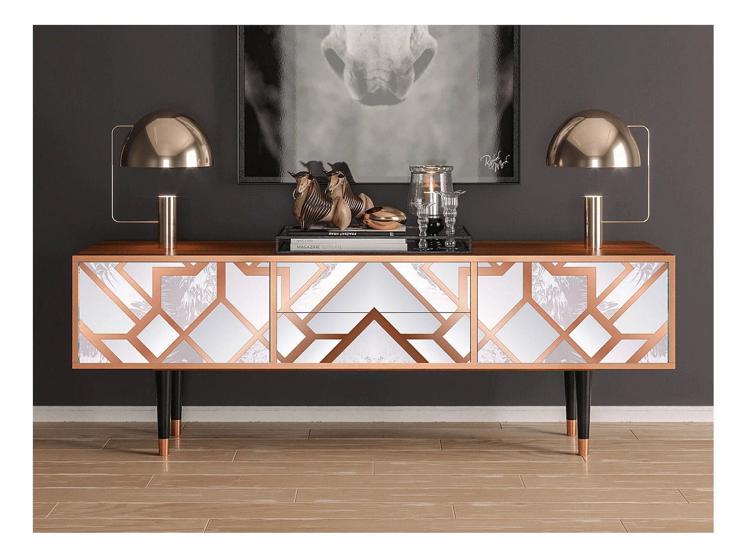 Meuble TV - 170х59х48 cm - T4 - Pastel Fairytale, Noyer