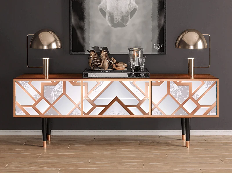 Szafka RTV - 170х59х48 cm - T4 - Pastel Fairytale, Orzech