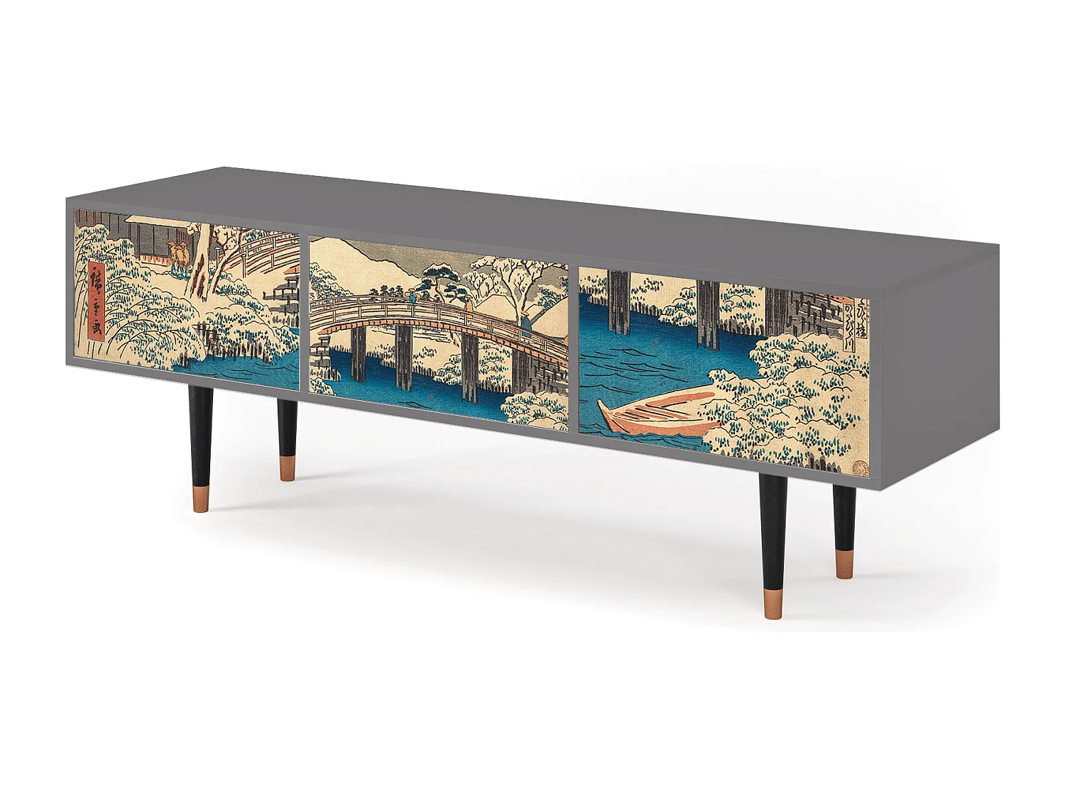 TV-meubel - 170х59х48 cm - T4 - Katabira River, Grijs