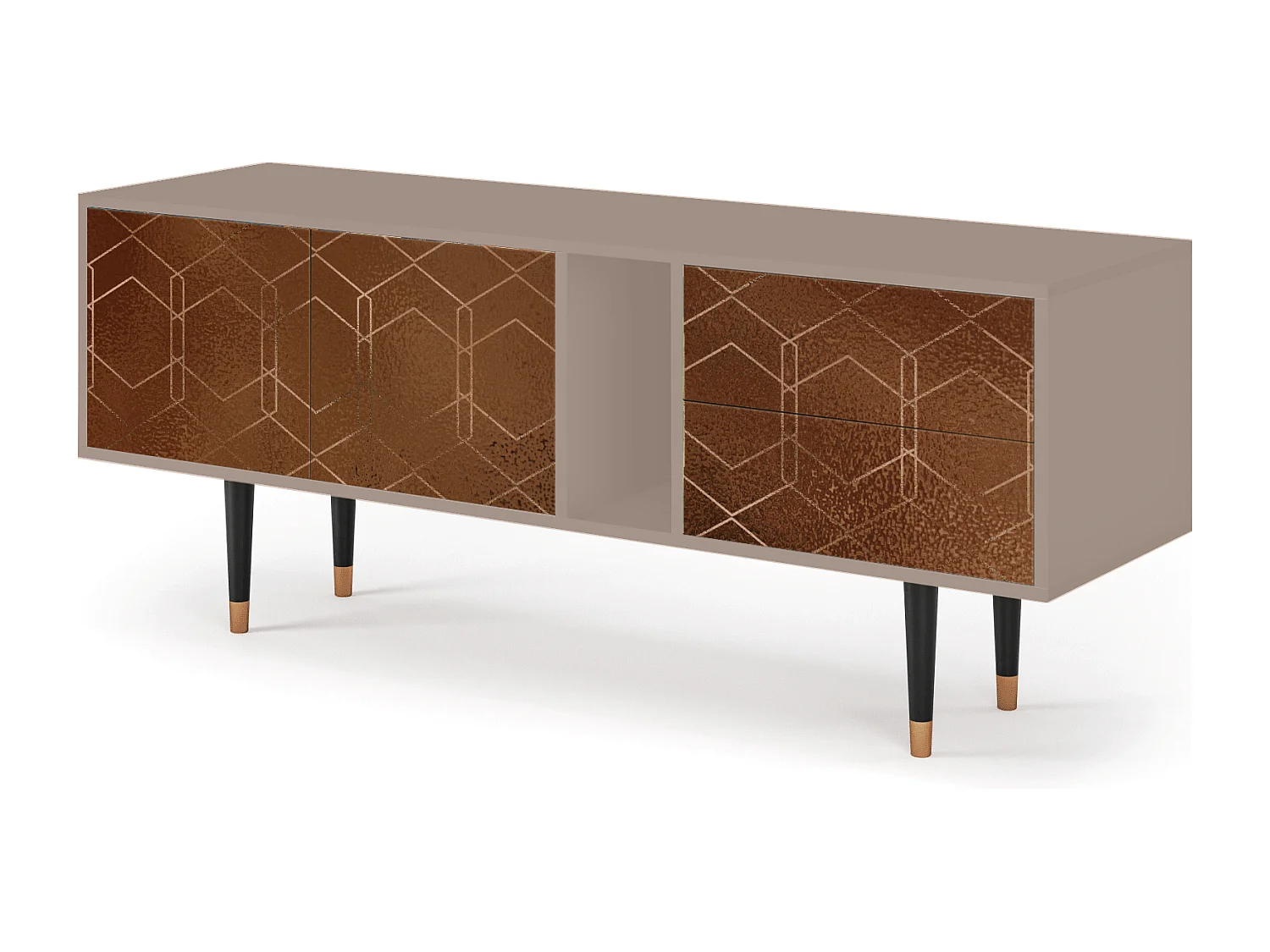 Mueble de TV - 170х69х48 cm - T1 - Chocolate Bar, Latte