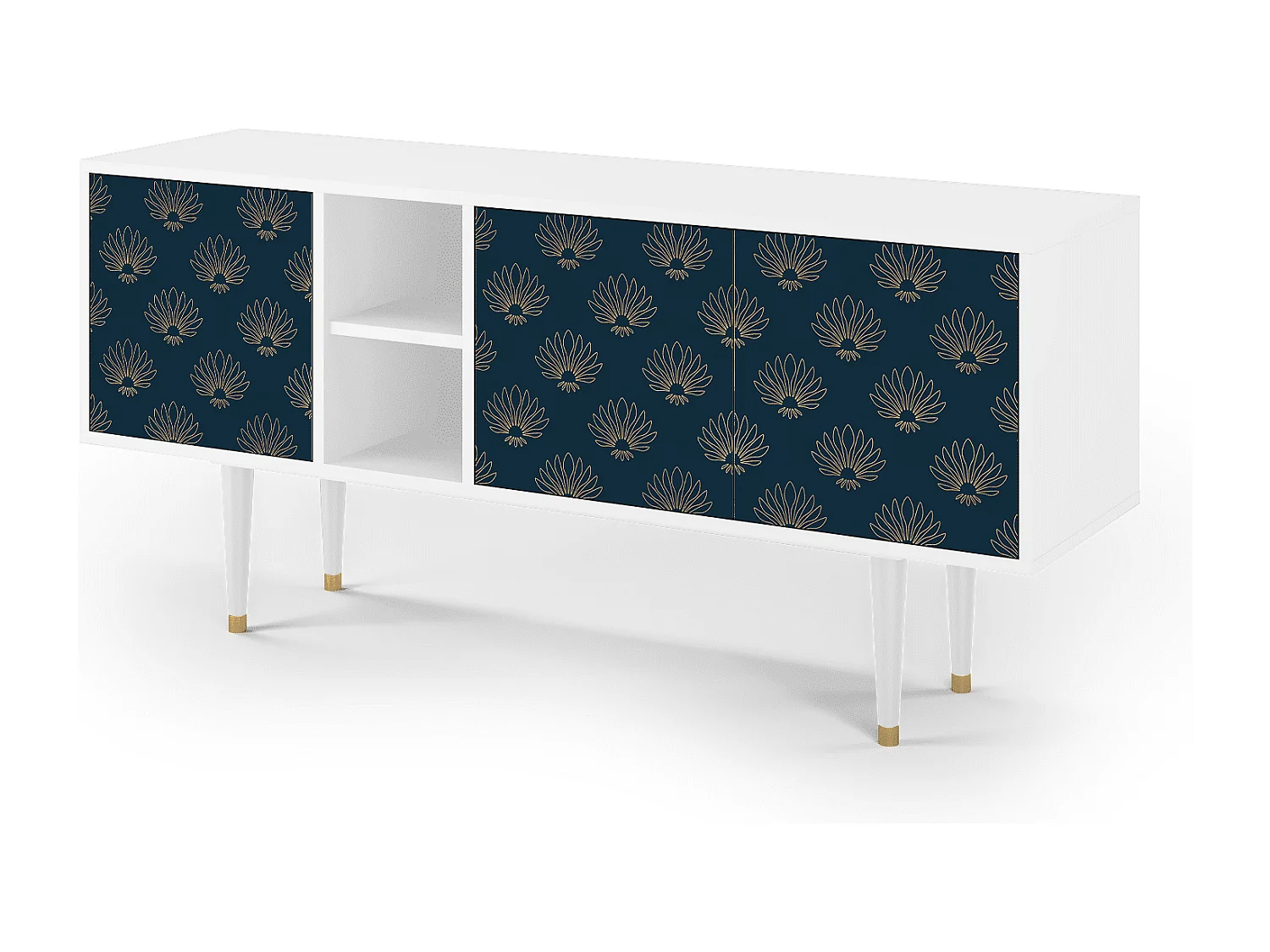 TV-meubel - 150х69х41 cm - T5 - Blue Lotus, Wit