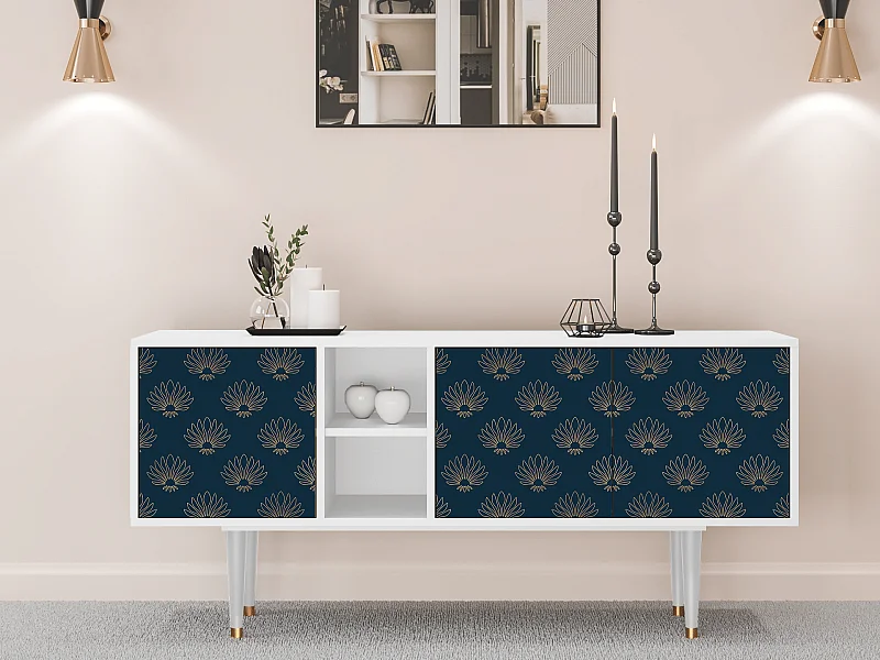 TV-meubel - 150х69х41 cm - T5 - Blue Lotus, Wit