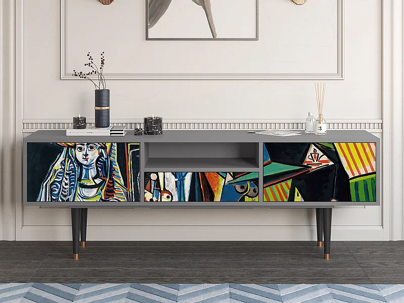 Szafka RTV - 170х59х41 cm - T6 - Women of Algiers, Szary