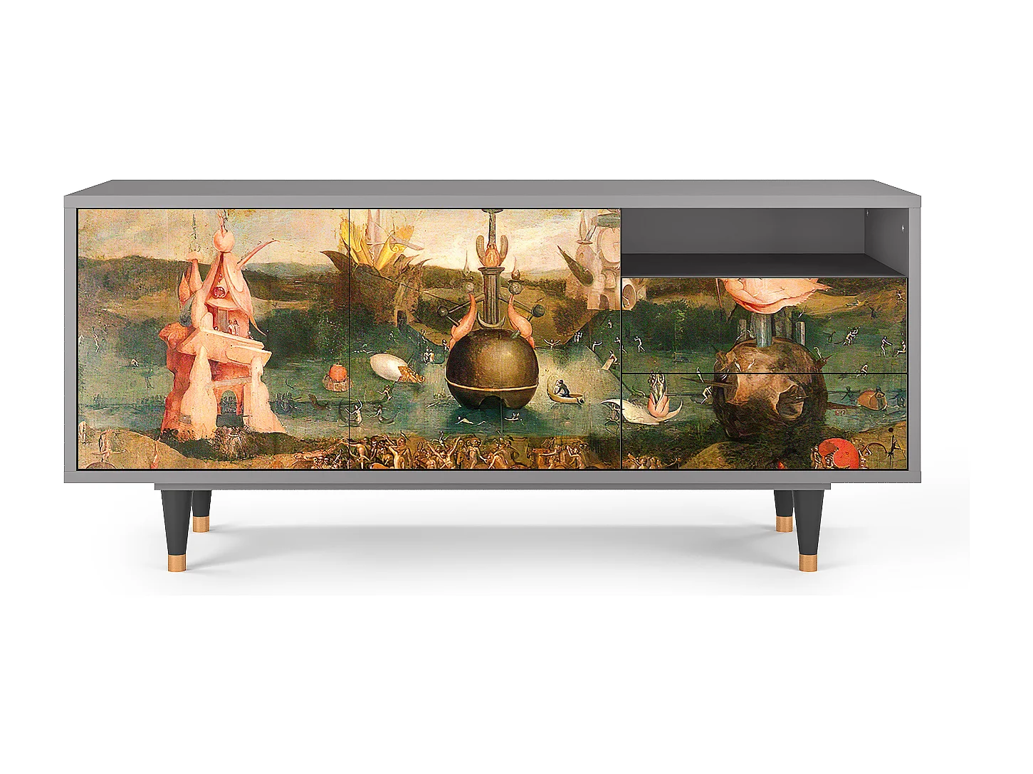 Meuble TV - 125х56х41 cm - T7 - Garden of Delights , Gris