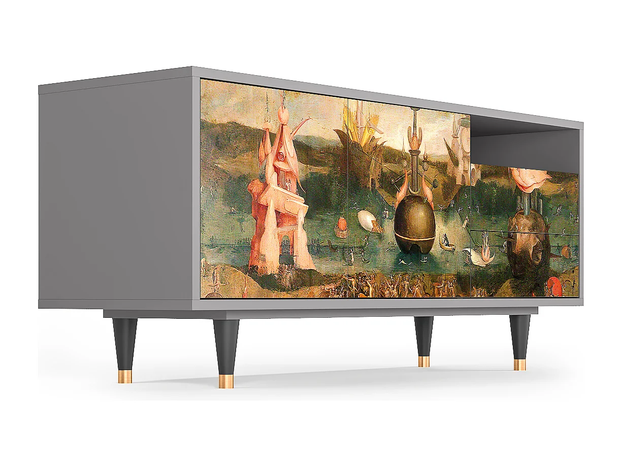 Meuble TV - 125х56х41 cm - T7 - Garden of Delights , Gris