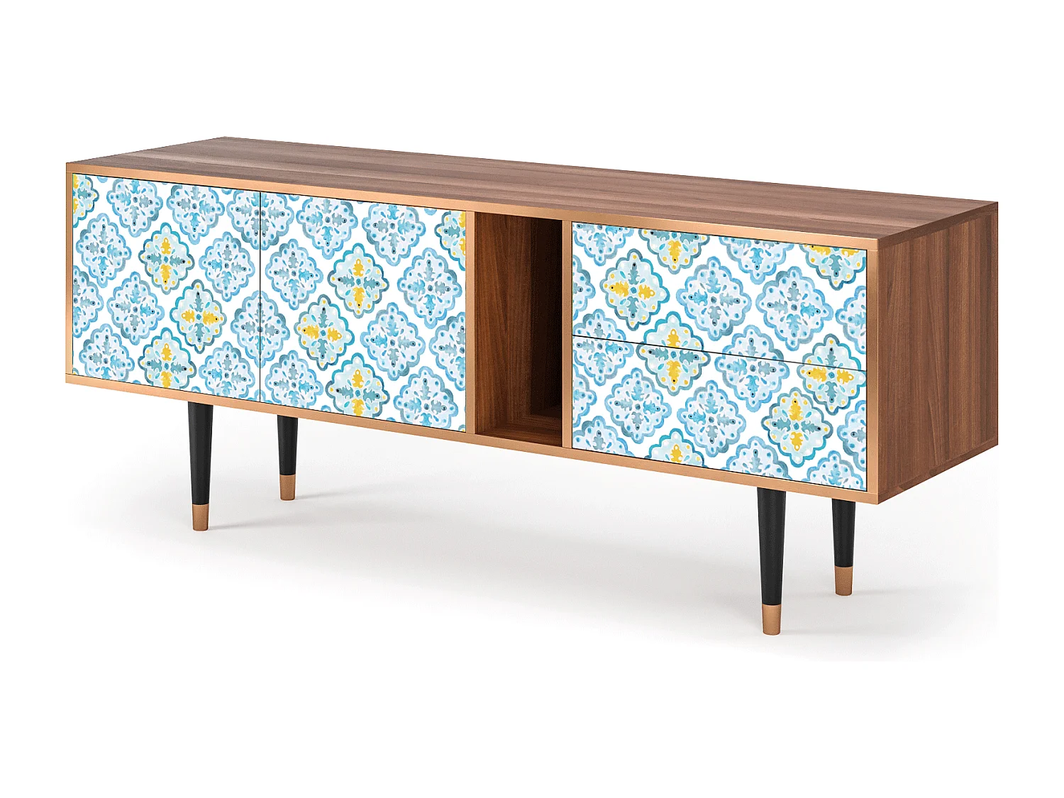 Meuble TV - 170х69х48 cm - T1 - Portugese tiles, Noyer