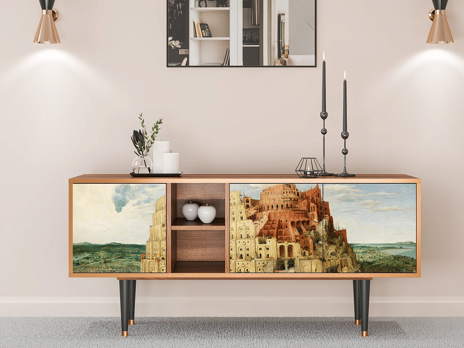 TV-Möbel - 150х69х41 cm - T5 - Elder The Tower, Walnuss