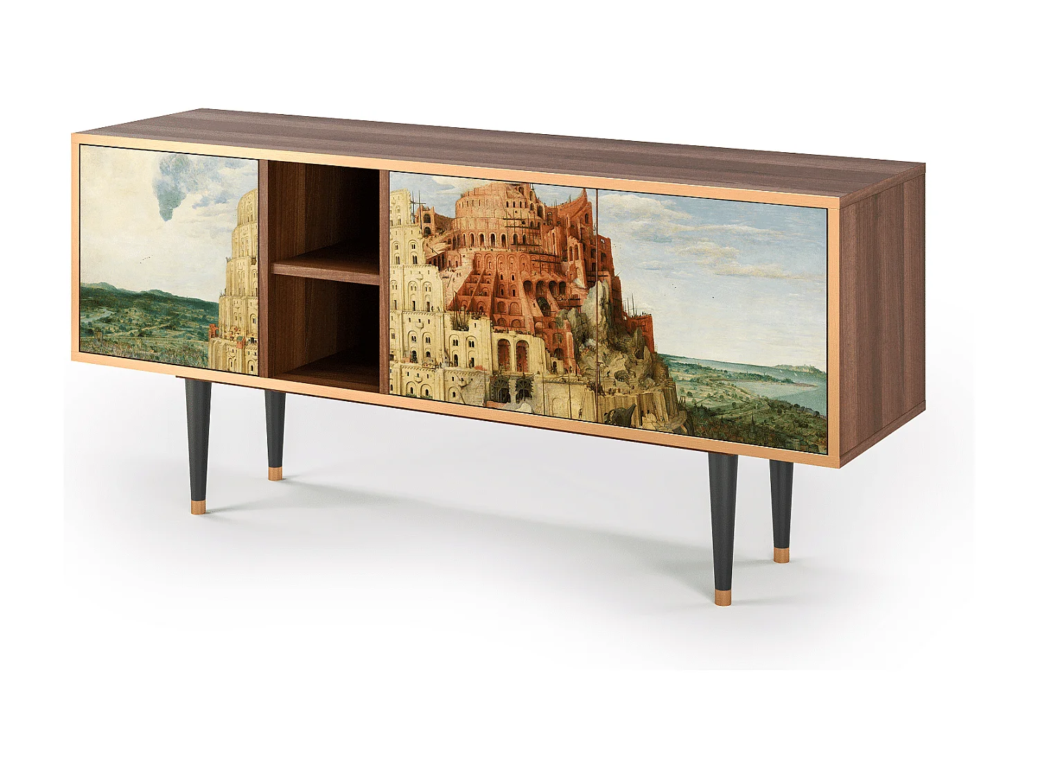 TV-Möbel - 150х69х41 cm - T5 - Elder The Tower, Walnuss