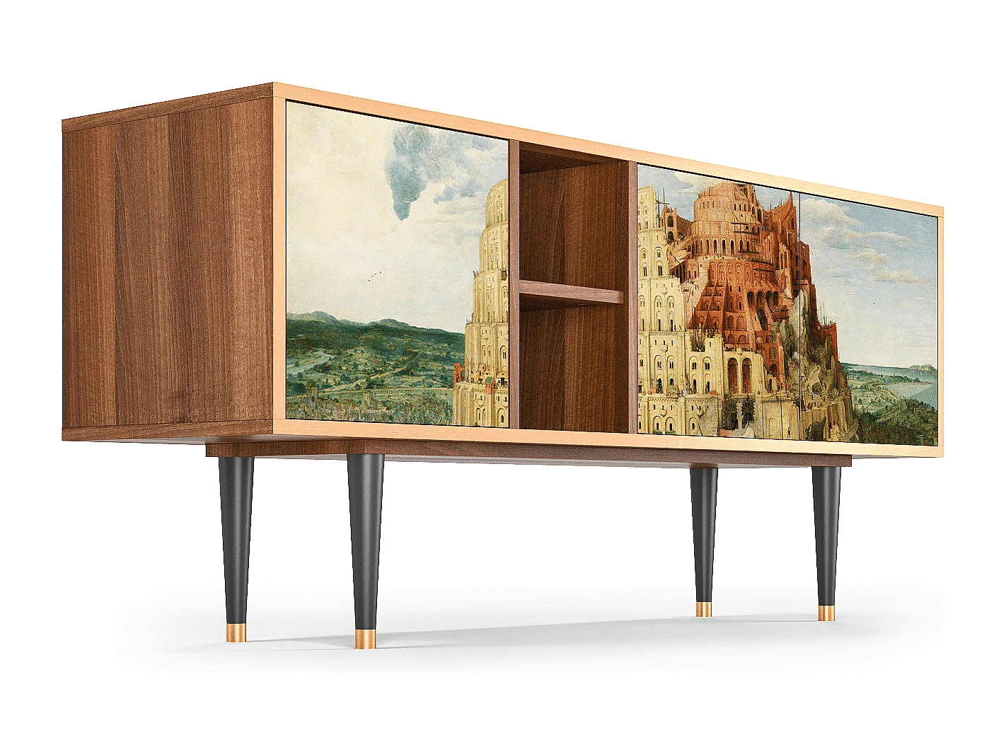 TV-Möbel - 150х69х41 cm - T5 - Elder The Tower, Walnuss