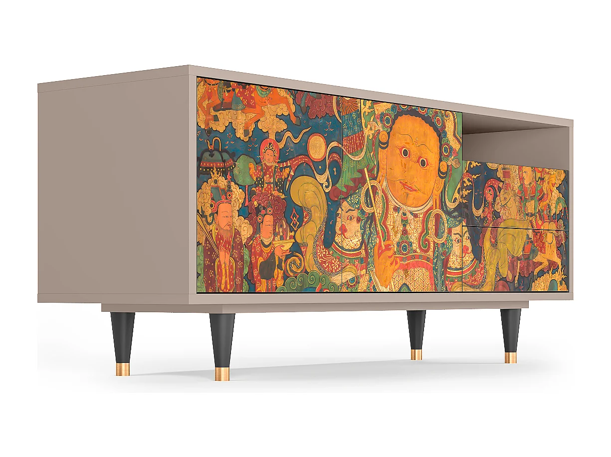 Szafka RTV - 125х56х41 cm - T7 - God by Vaisravana , Latte