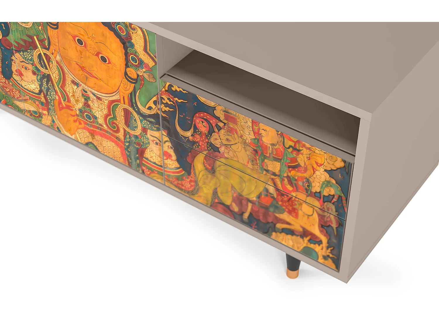 Szafka RTV - 125х56х41 cm - T7 - God by Vaisravana , Latte