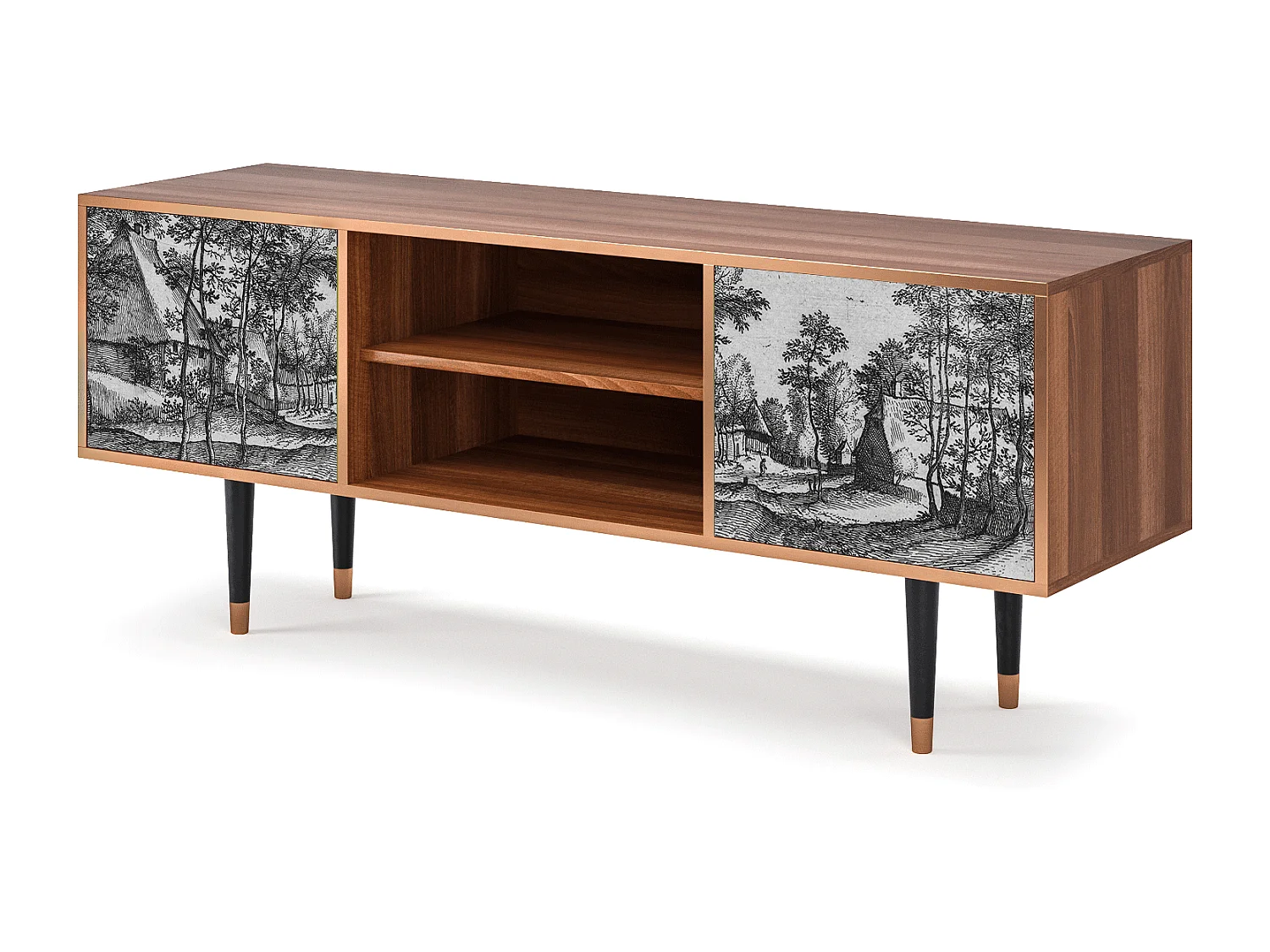 TV-meubel - 170х69х48 cm - T2 - Village Road, Walnoot