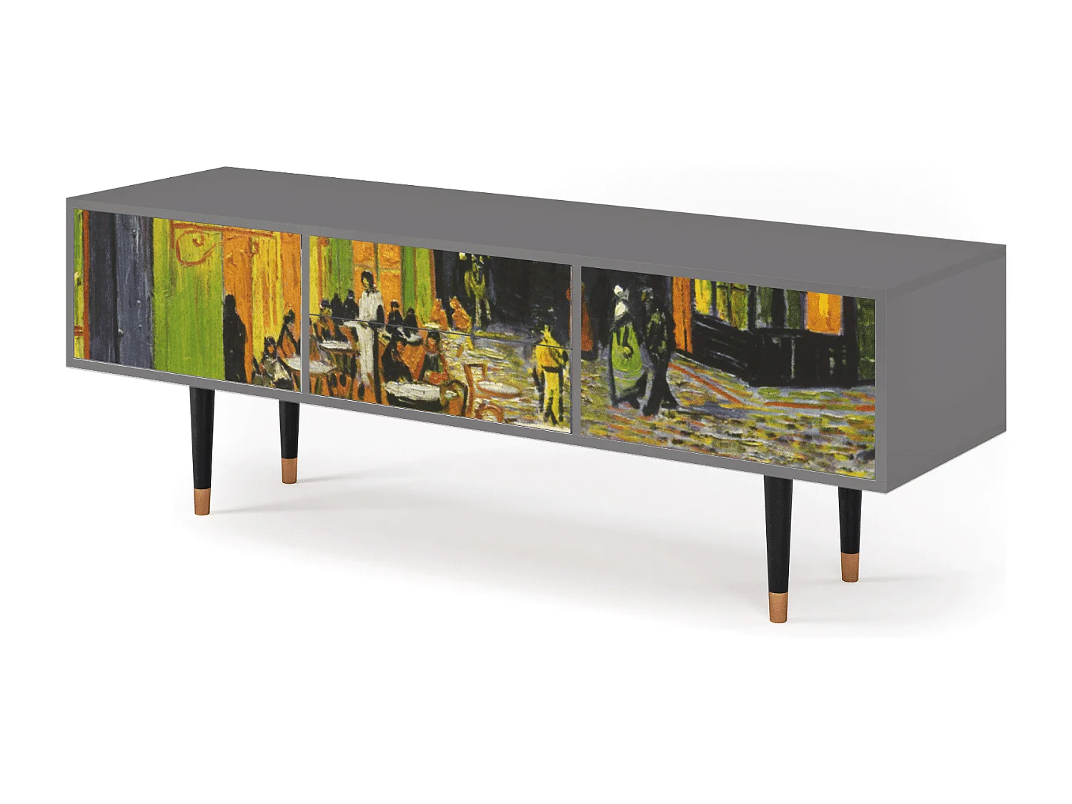 Mobile TV - 170х59х48 cm - T4 - Café Terrace at Night, Grigio