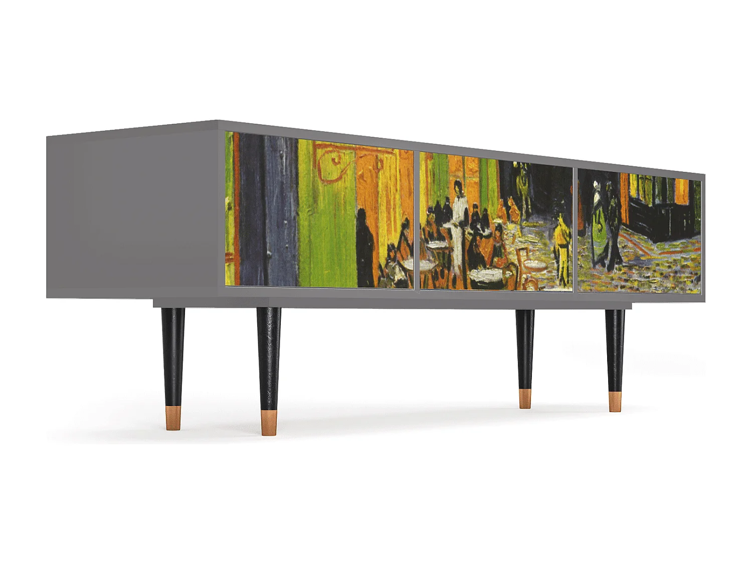 Mobile TV - 170х59х48 cm - T4 - Café Terrace at Night, Grigio