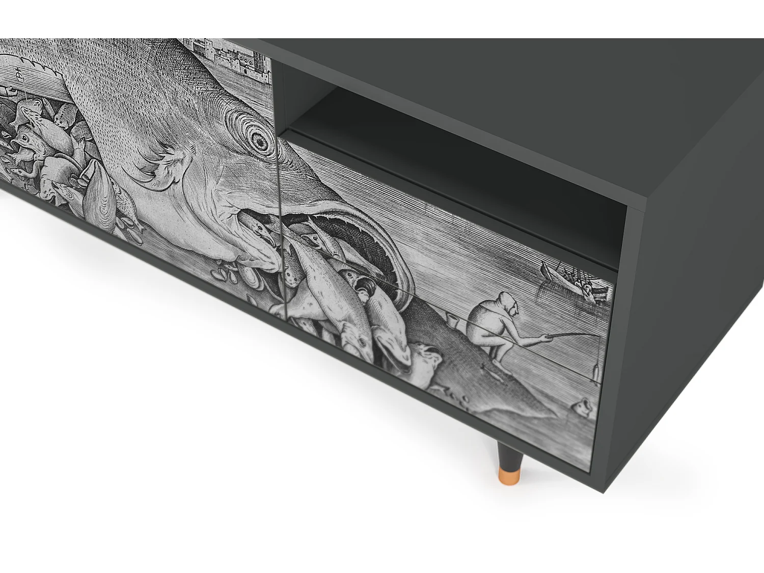 Mueble de TV - 125х56х41 cm - T7 - Big Fish Eat Little, Antracita