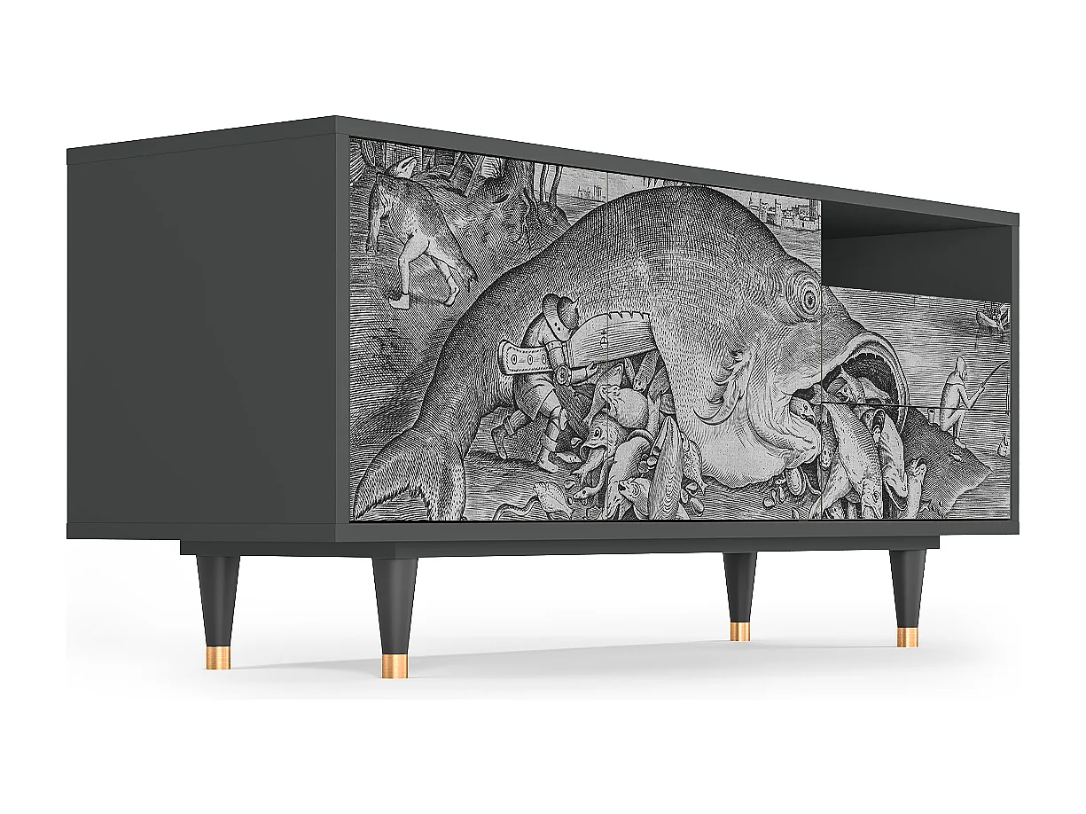 Meuble TV - 125х56х41 cm - T7 - Big Fish Eat Little, Anthracite