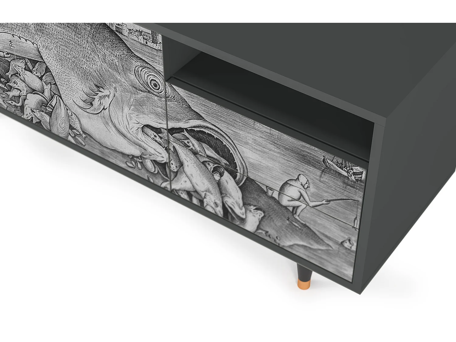 Meuble TV - 125х56х41 cm - T7 - Big Fish Eat Little, Anthracite