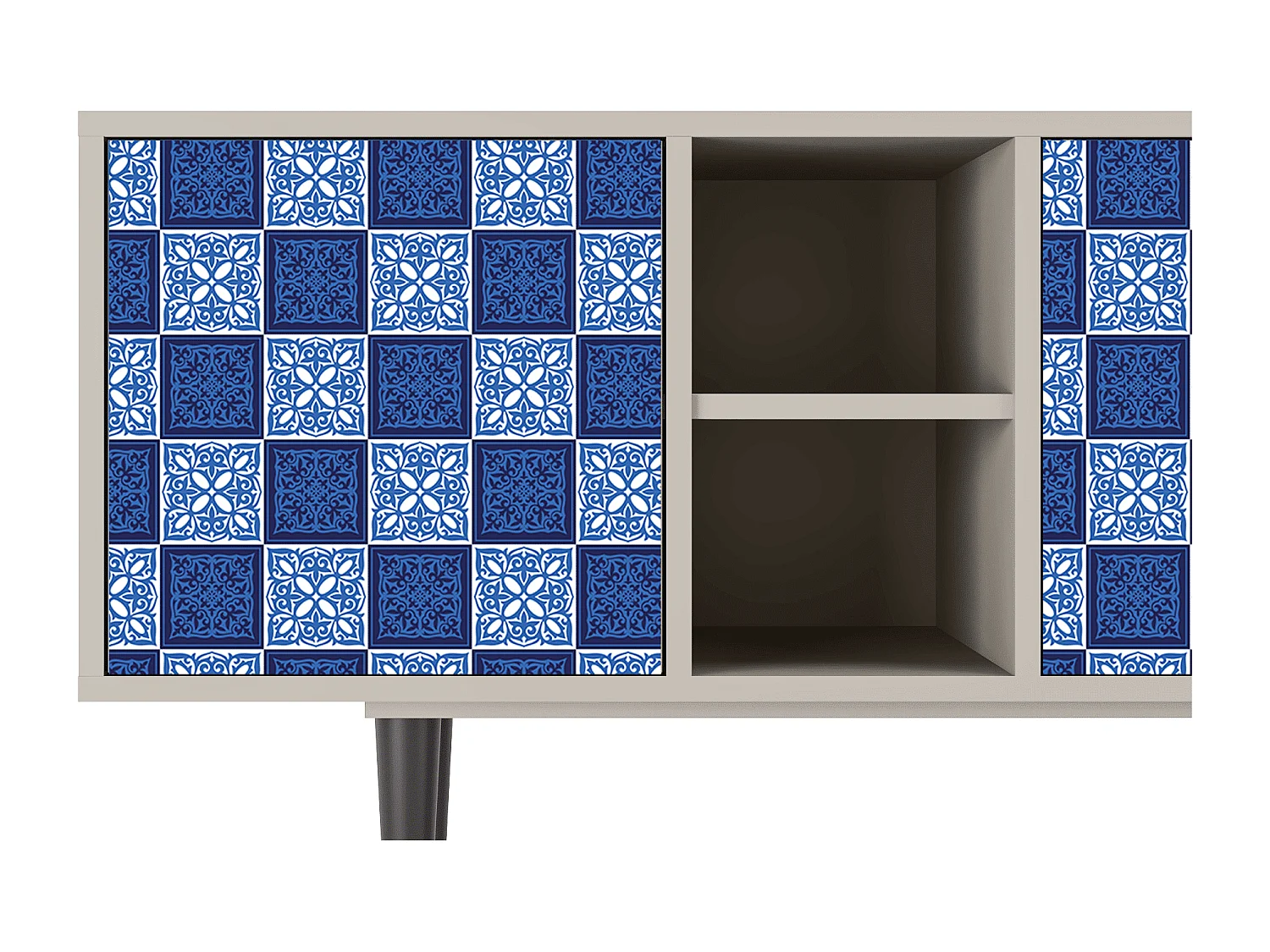 Szafka RTV - 150х69х41 cm - T5 - Light Path, Piaskowy