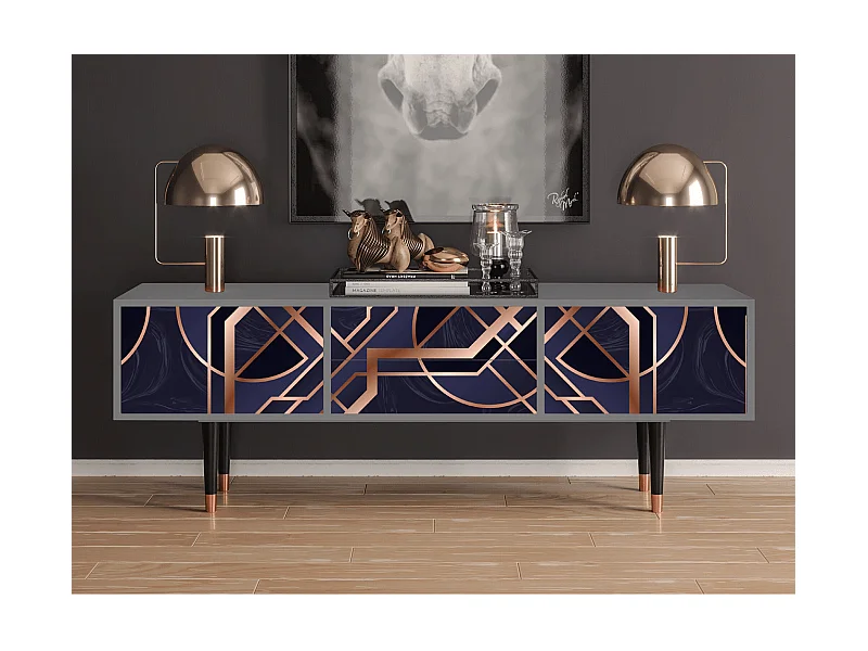 Meuble TV - 170х59х48 cm - T4 - Purple Temple, Gris