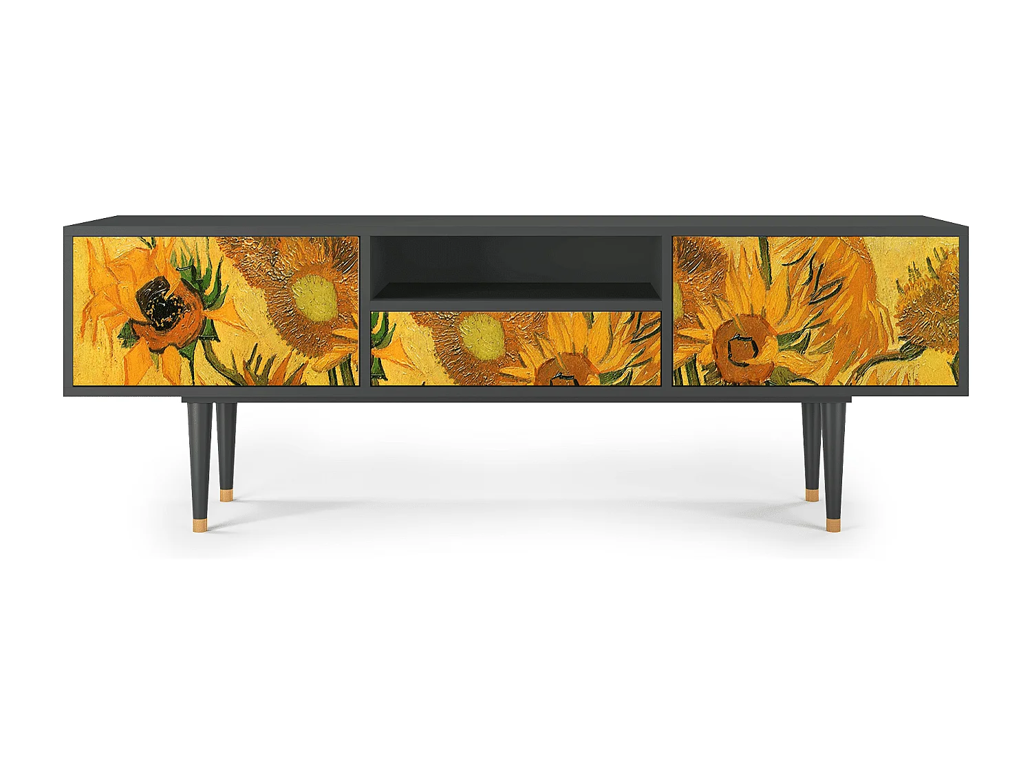 Mueble de TV - 170х59х41 cm - T6 - Sunflowers, Antracita