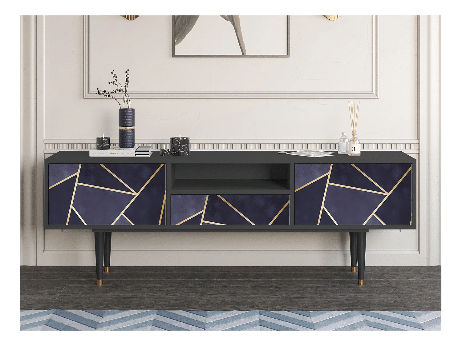 TV-Möbel - 170х59х41 cm - T6 - The Amethyst, Anthrazit