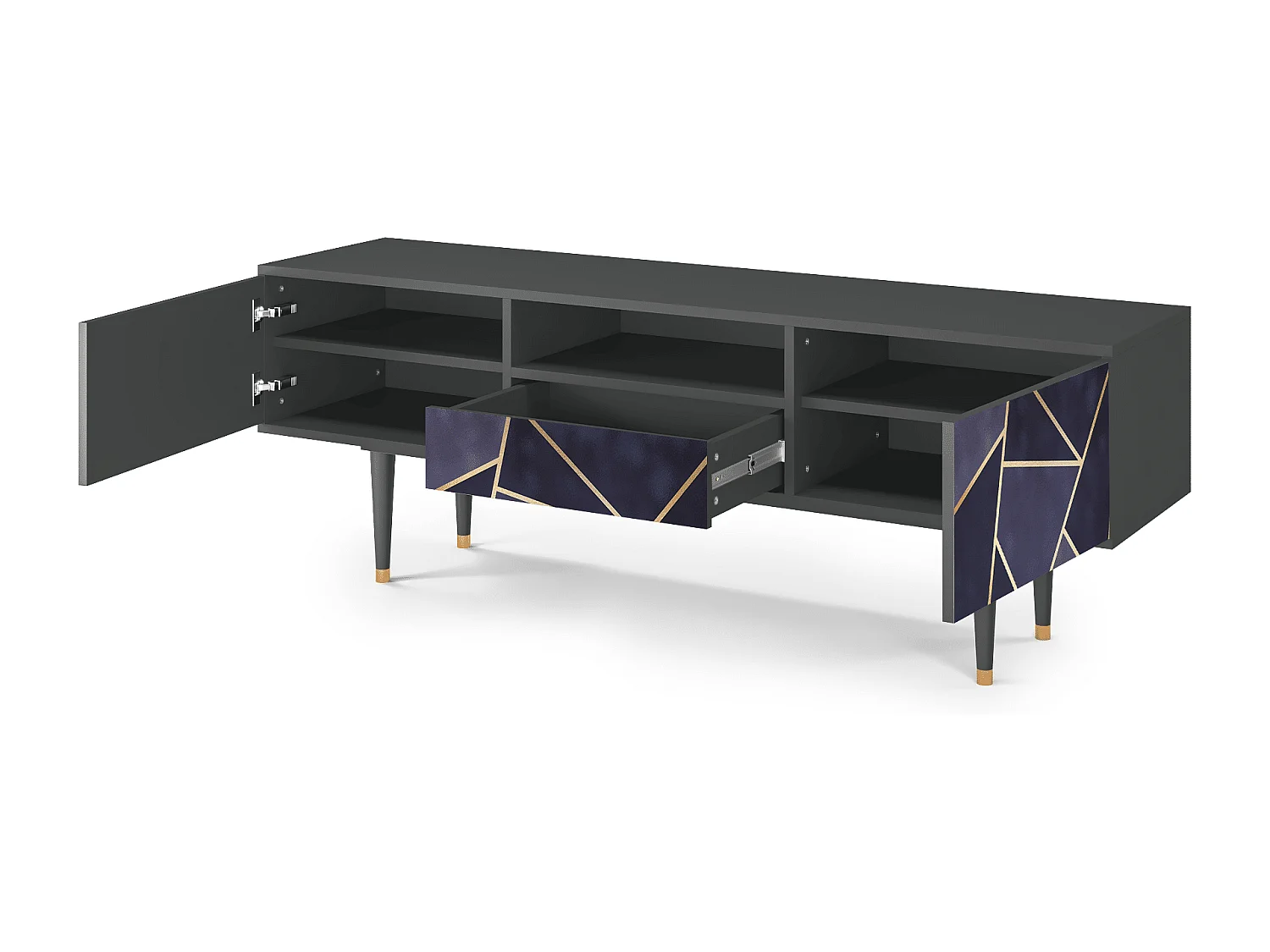 Meuble TV - 170х59х41 cm - T6 - The Amethyst, Anthracite