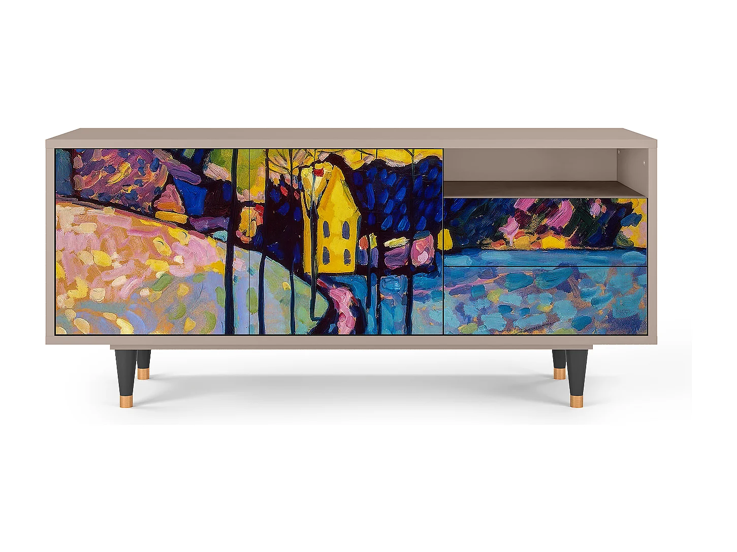 Mobile TV - 125х56х41 cm - T7 - Winter Landscape, Latte