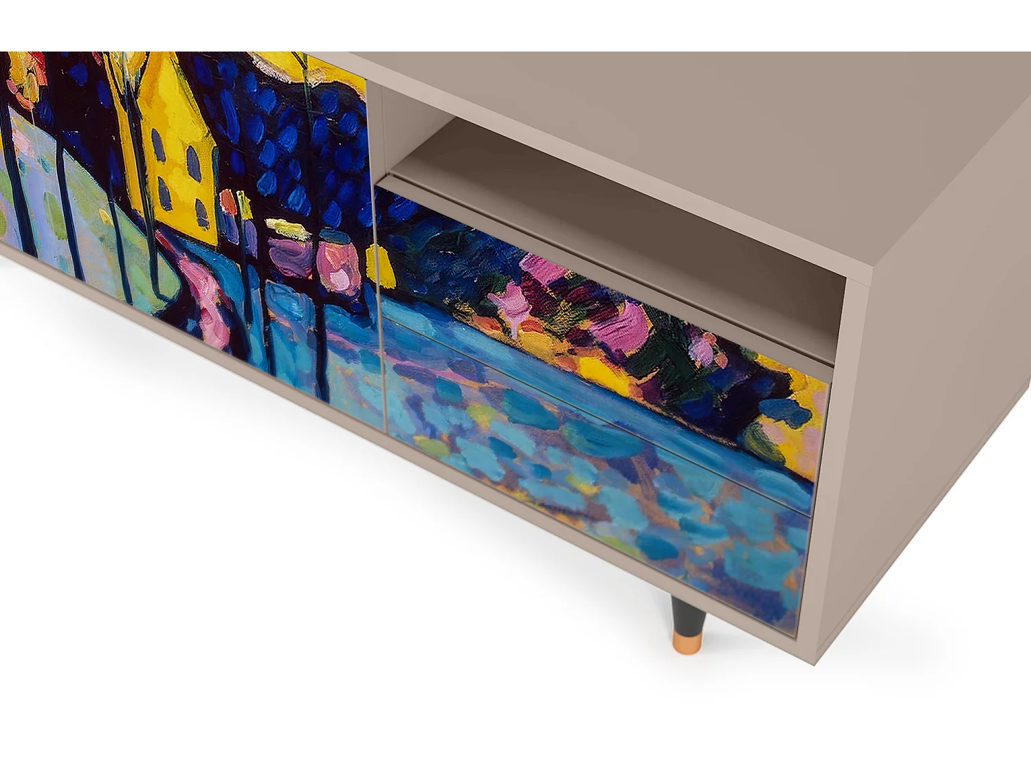 Mobile TV - 125х56х41 cm - T7 - Winter Landscape, Latte