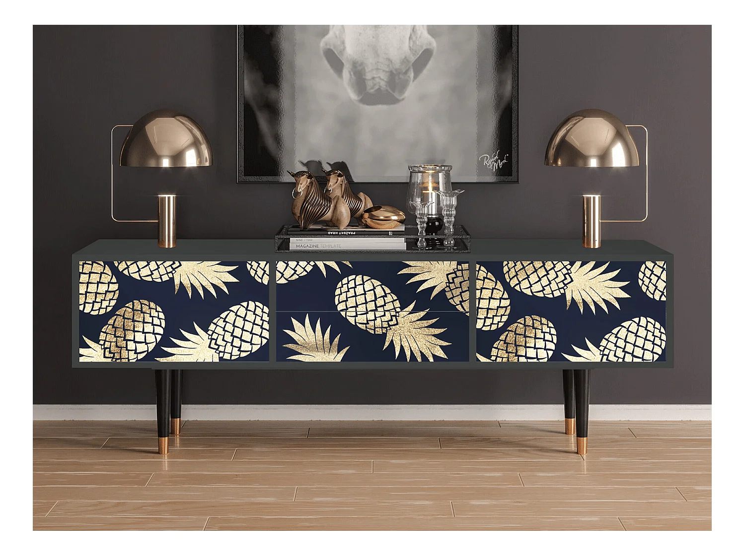 Meuble TV - 170х59х48 cm - T4 - Sunny Pineaple, Anthracite