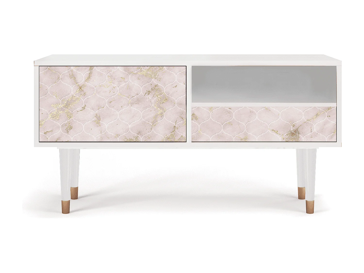 TV-meubel - 115х59х48 cm - T3 - Dirty Roses, Wit