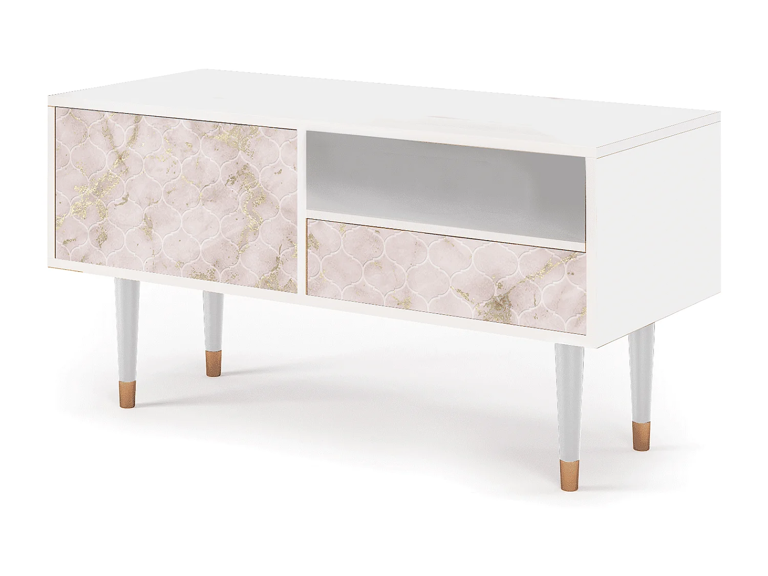 TV-meubel - 115х59х48 cm - T3 - Dirty Roses, Wit