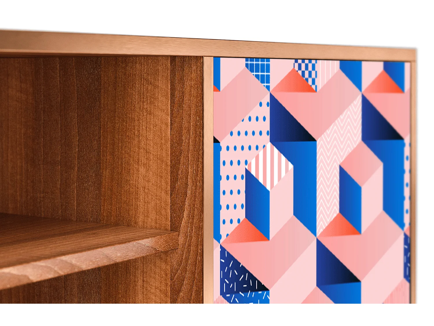 TV-Möbel - 170х69х48 cm - T2 - Pinky Squares, Walnuss