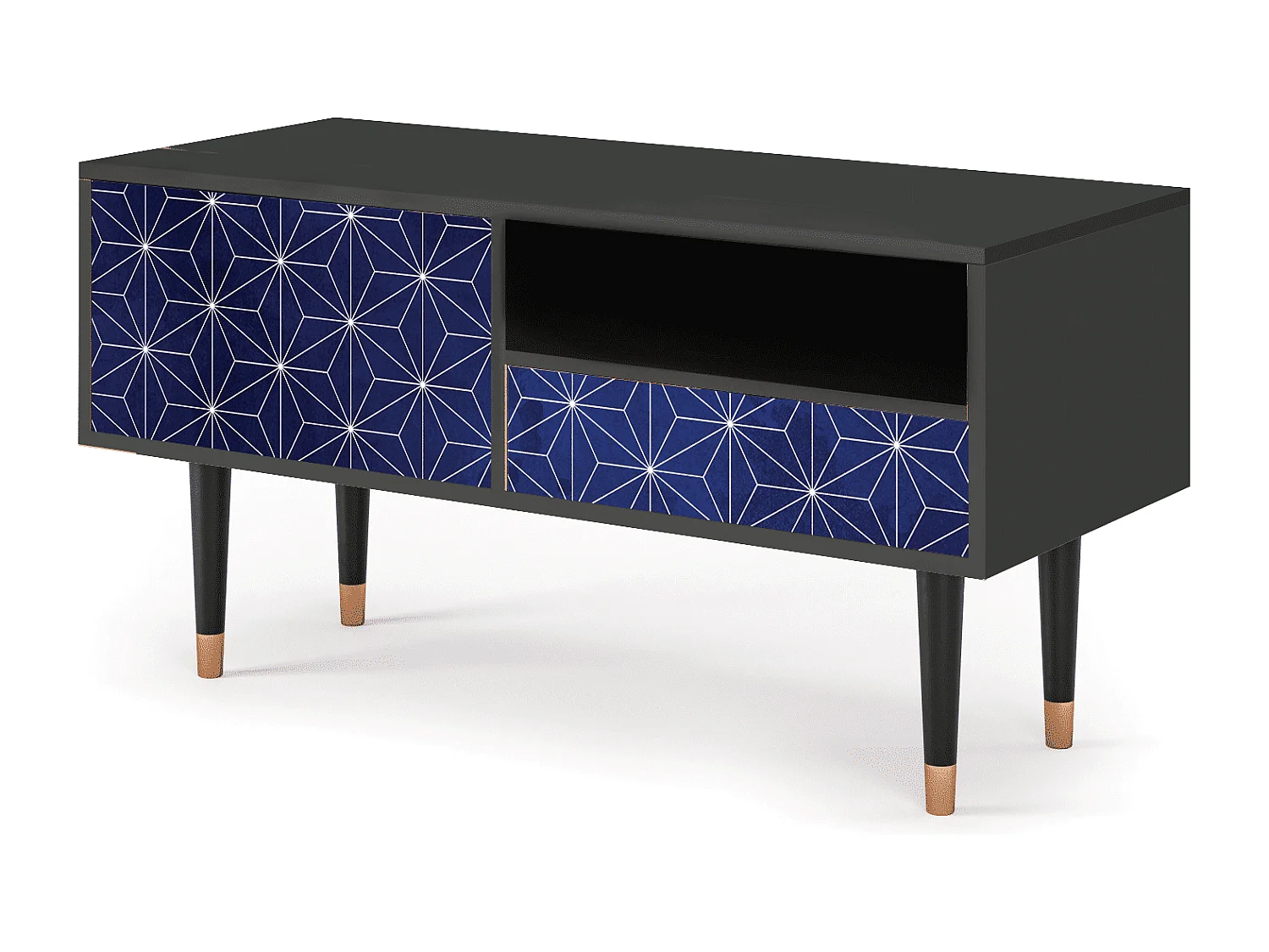 Szafka RTV - 115х59х48 cm - T3 - Milky Way, Antracyt