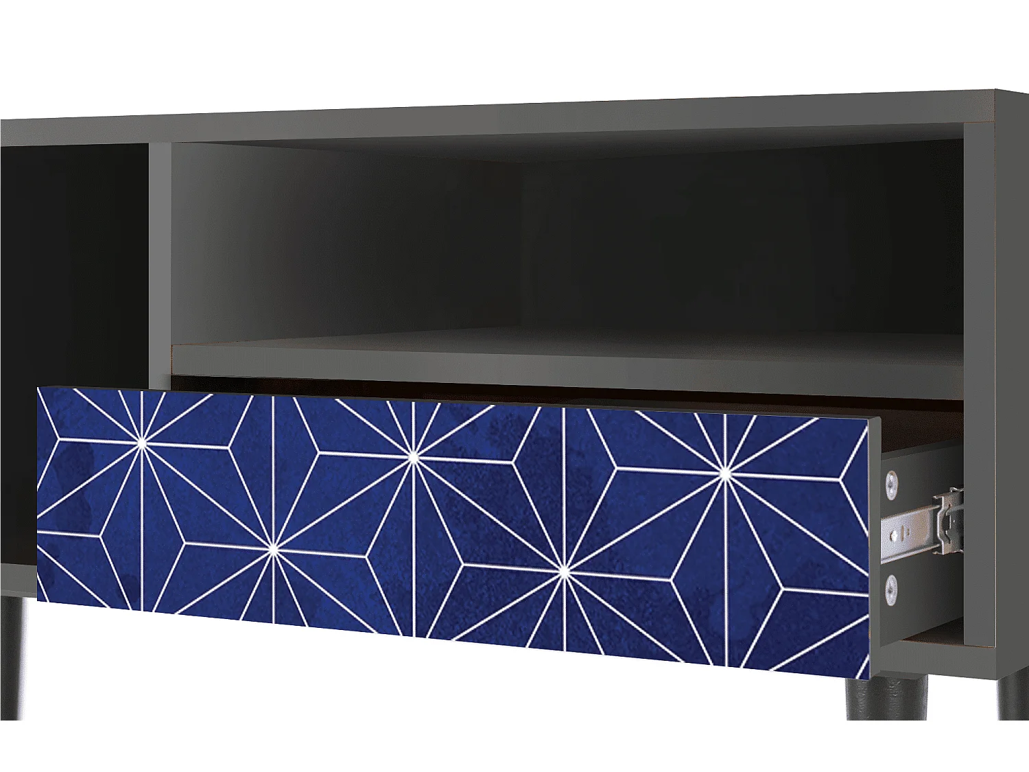 Szafka RTV - 115х59х48 cm - T3 - Milky Way, Antracyt