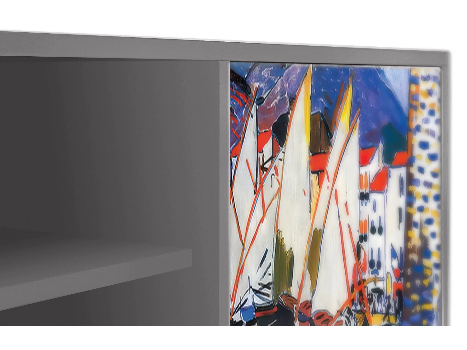 Szafka RTV - 170х69х48 cm - T2 - Le Séchage des voiles , Szary