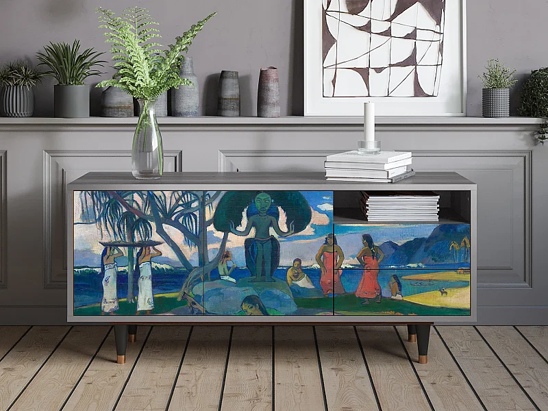 Meuble TV - 125х56х41 cm - T7 - Day of the God, Gris