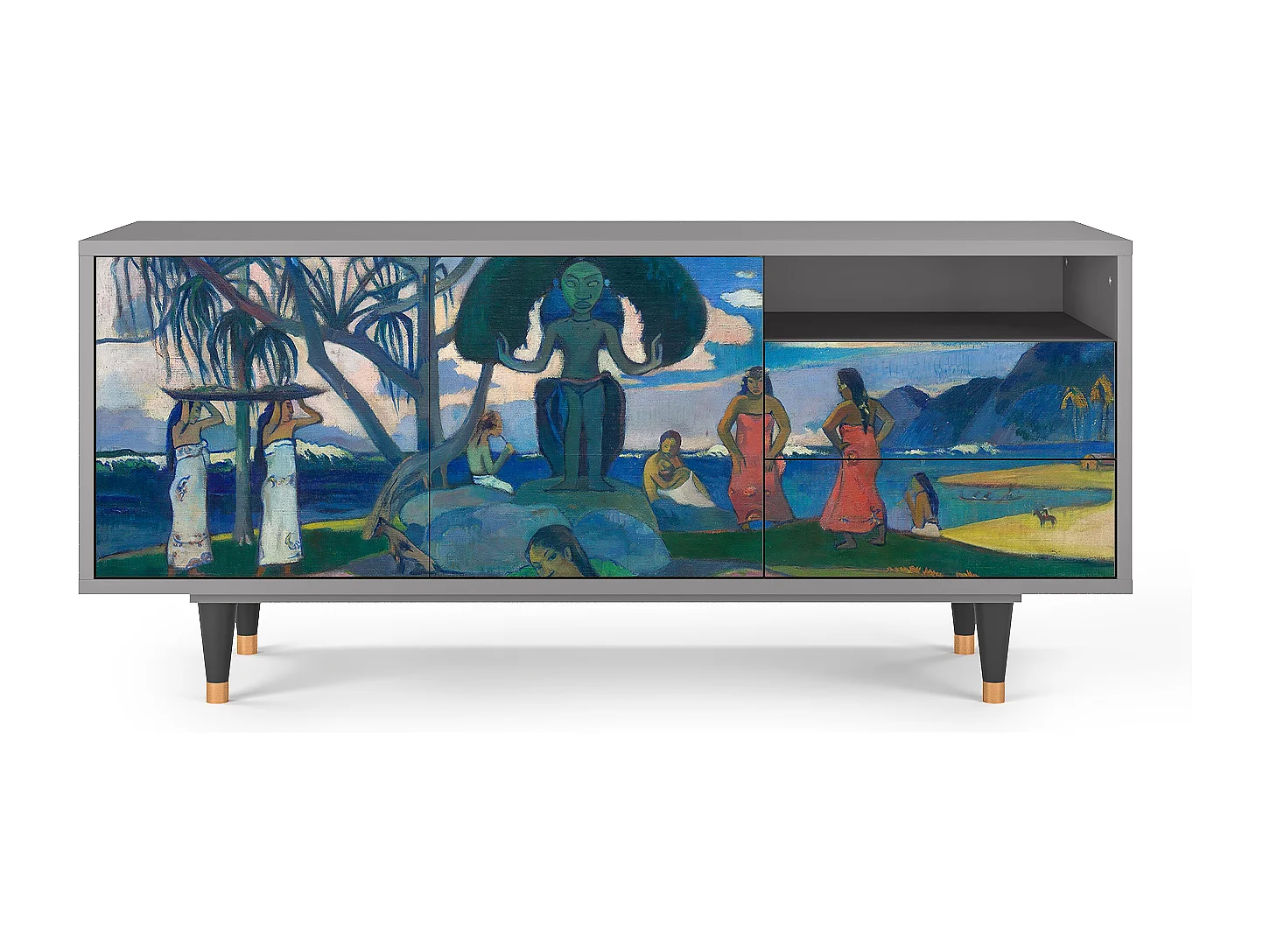 Meuble TV - 125х56х41 cm - T7 - Day of the God, Gris