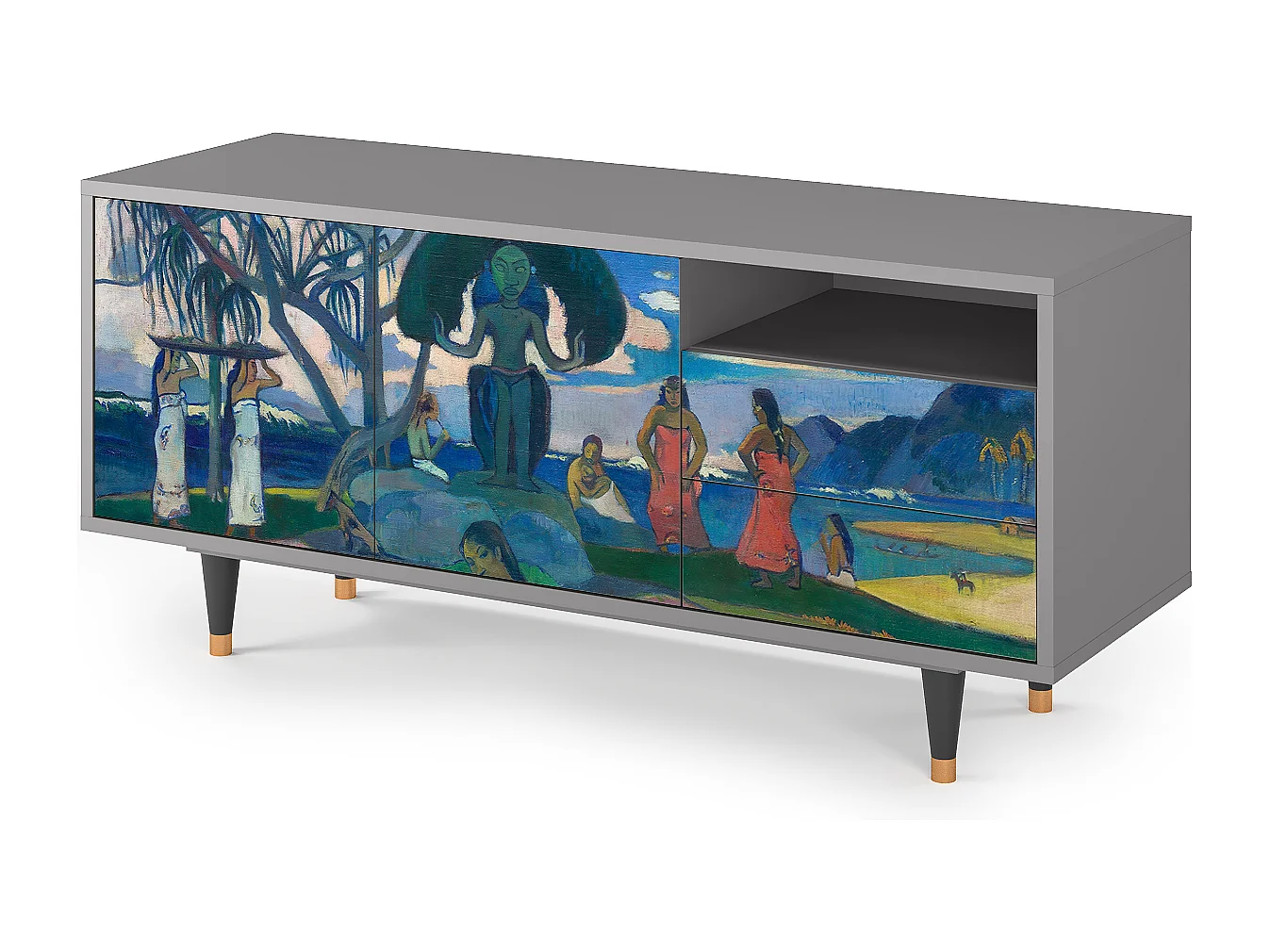 Meuble TV - 125х56х41 cm - T7 - Day of the God, Gris