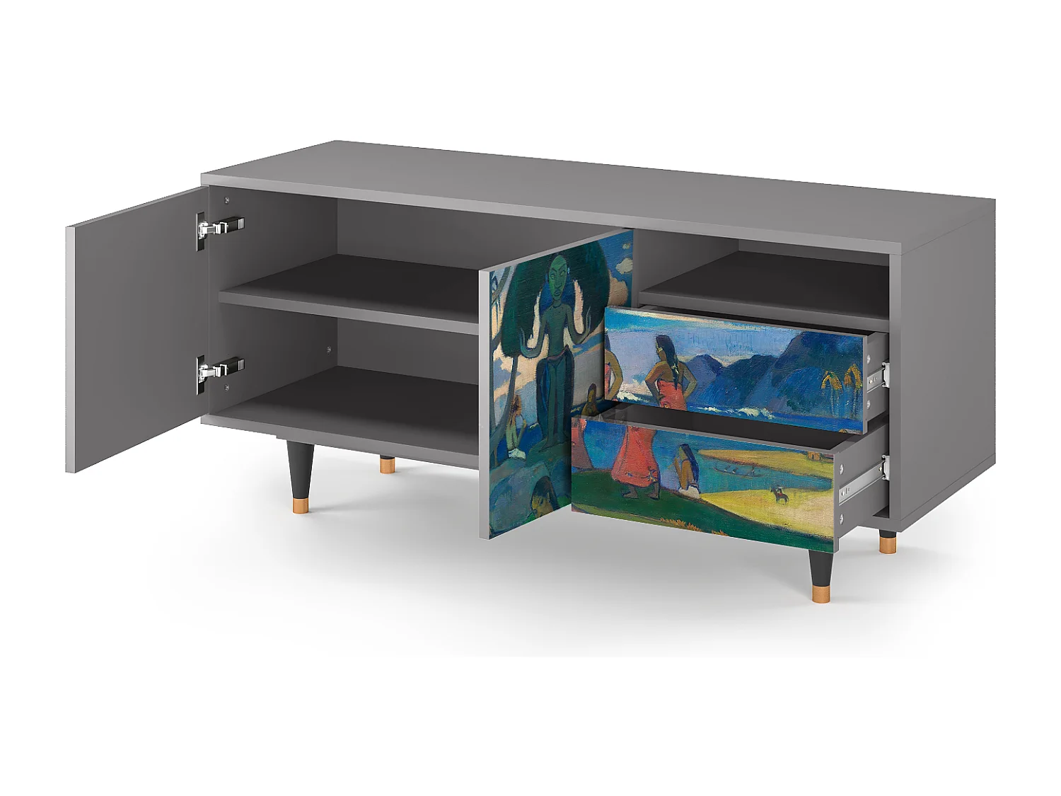 Mueble de TV - 125х56х41 cm - T7 - Day of the God, Gris