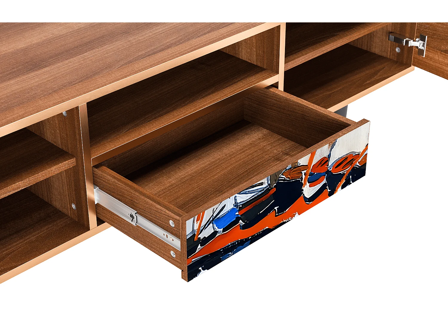 Szafka RTV - 170х59х41 cm - T6 - Le Séchage des voiles , Orzech