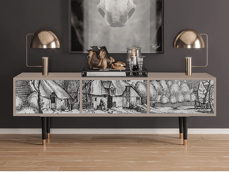 Meuble TV - 170х59х48 cm - T4 - Farms in a Village, Latte