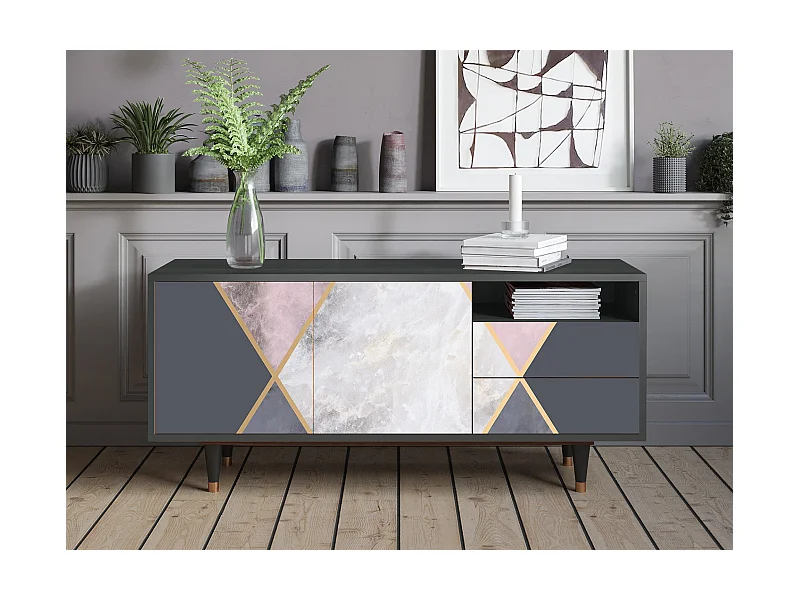 Meuble TV - 125х56х41 cm - T7 - Ideal Harmony, Anthracite