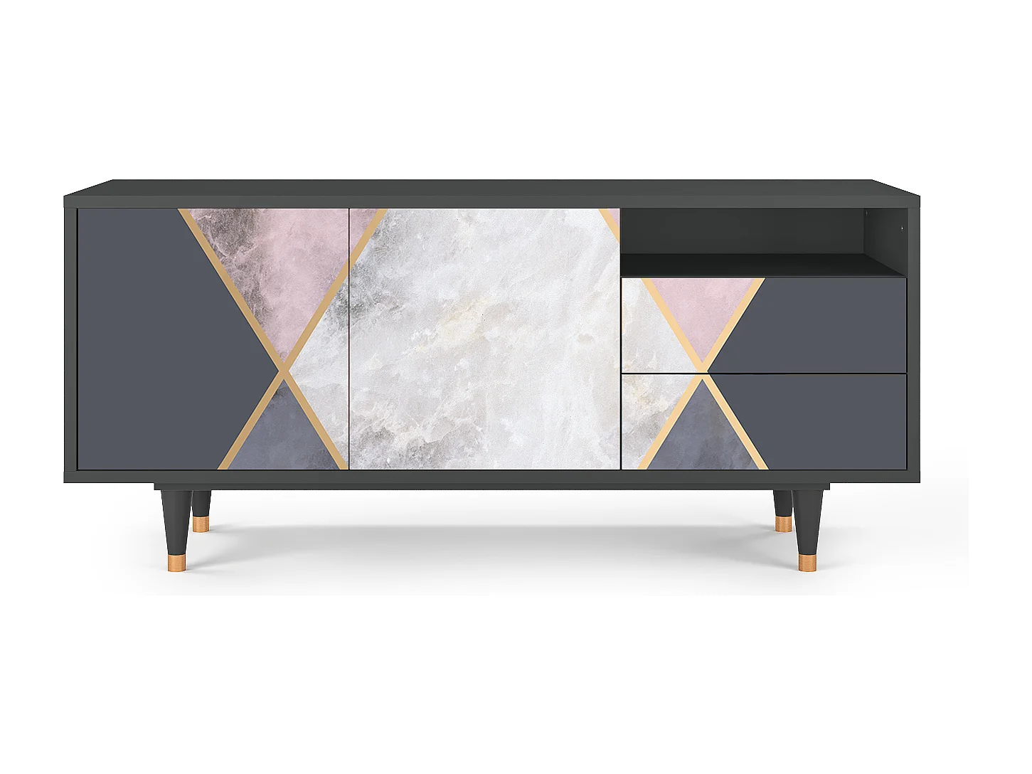 Meuble TV - 125х56х41 cm - T7 - Ideal Harmony, Anthracite