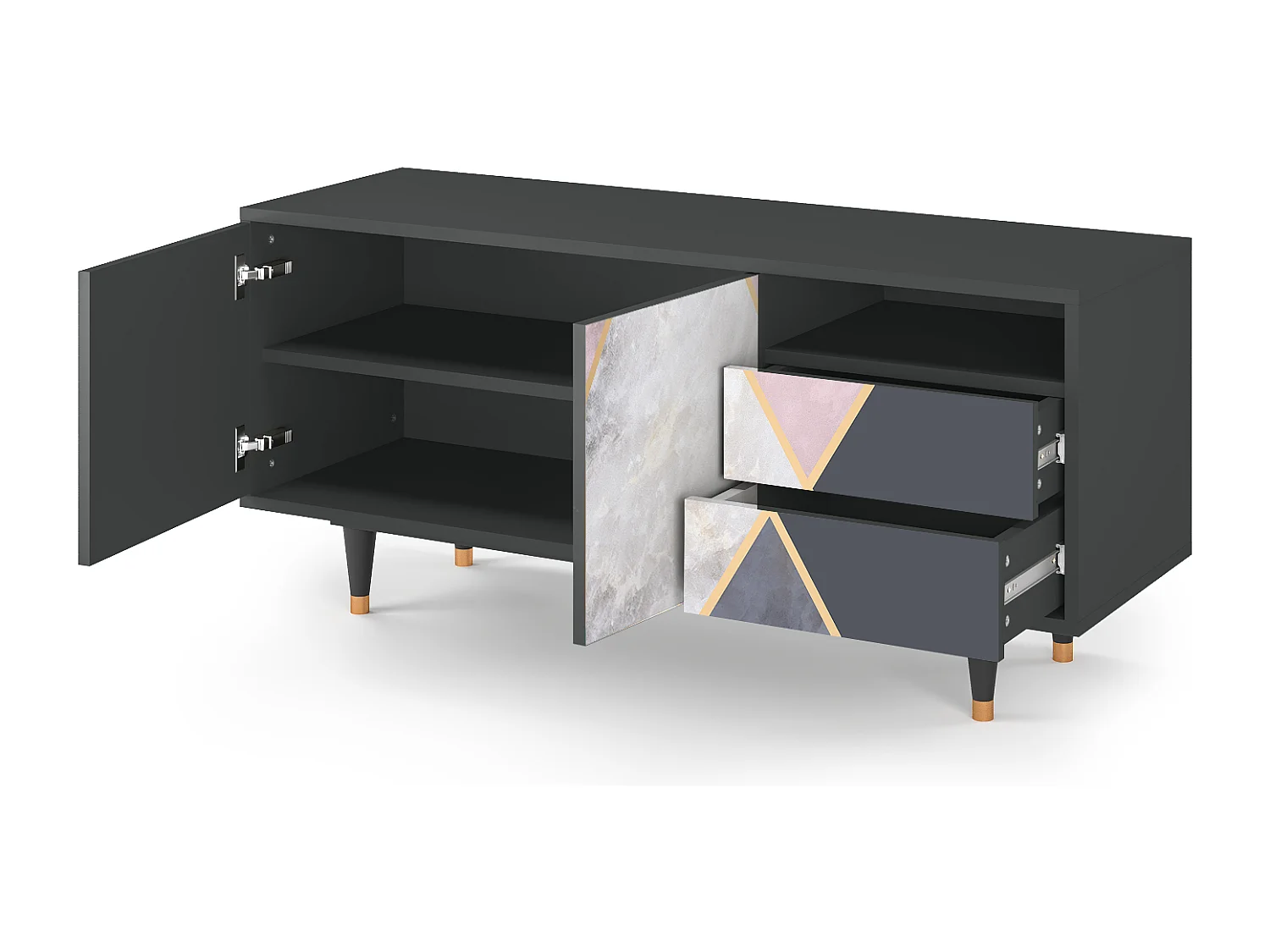 Meuble TV - 125х56х41 cm - T7 - Ideal Harmony, Anthracite